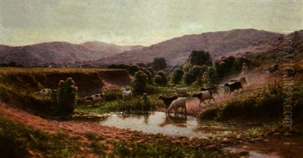 Le Mont Eydough Et La Vallee Du Ruisseau D'or, Environs De Bone Oil Painting by Antoine Gadan