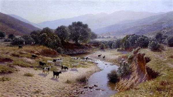 Le Mont Eydough Et La Vallee Du Ruisseau D'or, Environs De Bone Oil Painting by Antoine Gadan