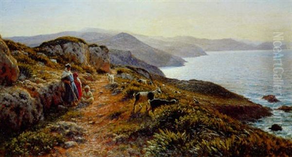 Bergeres Sur Un Chemin Cotier Oil Painting by Antoine Gadan