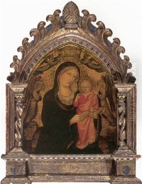 Madonna Of Humility (the Madonna And Child Surrounded By Angels) Oil Painting by Agnolo di Taddeo Gaddi