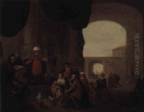 Bezahlung Des Zehnten Oil Painting by Adriaen Gael the Younger