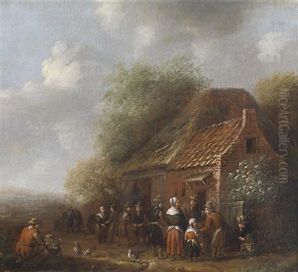 Vor Dem Wirtshaus Oil Painting by Barend Gael