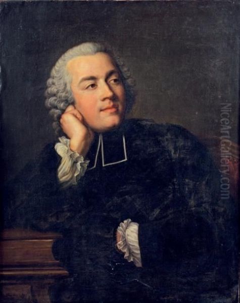 Portrait Presume De L'abbe Prevost Oil Painting by Jacques Andre Joseph Aved