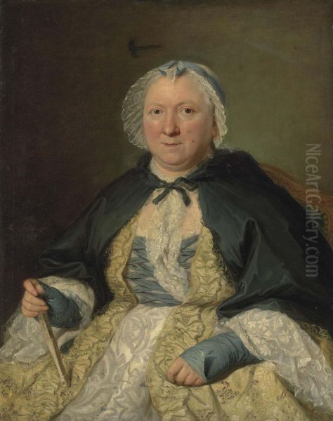 Portrait Of Madame Antoine Crozat, Marquise Du Chatel Oil Painting by Jacques Andre Joseph Aved