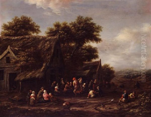 A Village Kermesse Oil Painting by Barend Gael