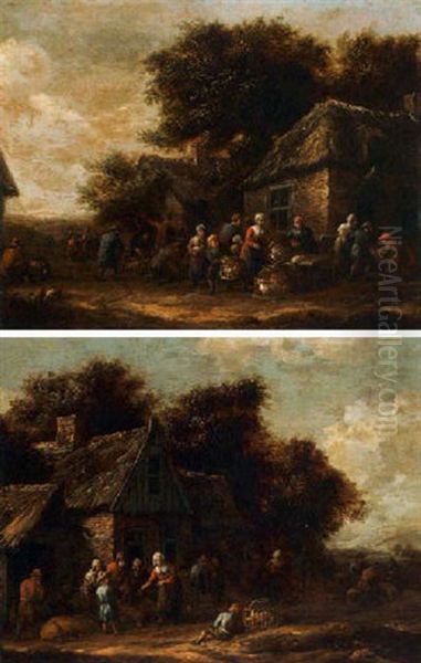 The Poultry Market Oil Painting by Barend Gael