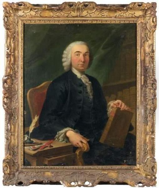 Portrait De Gentilhomme Oil Painting by Jacques Andre Joseph Aved