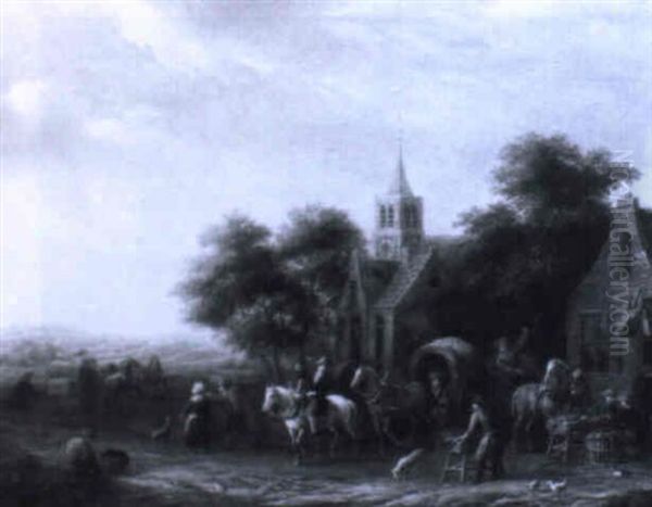 Raststation Vor Kirche Und Dorfschenke by Barend Gael