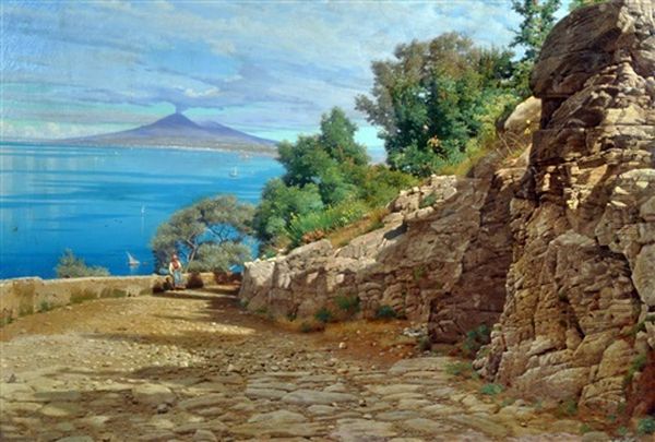 Da Via Fratte A Castellammare Oil Painting by Enrico Gaeta