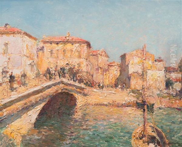 Les Martigues Oil Painting by Julien Gustave Gagliardini