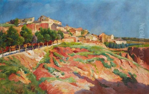 Roussillon-en-provence Oil Painting by Julien Gustave Gagliardini