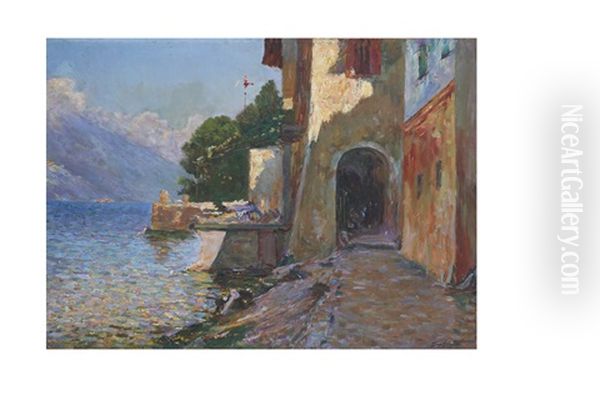 Un Lac Oil Painting by Julien Gustave Gagliardini