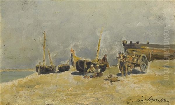 Fischer Am Strand by Julien Gustave Gagliardini