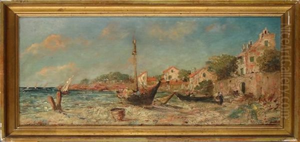 Bord De Mediterrannee Anime Oil Painting by Julien Gustave Gagliardini