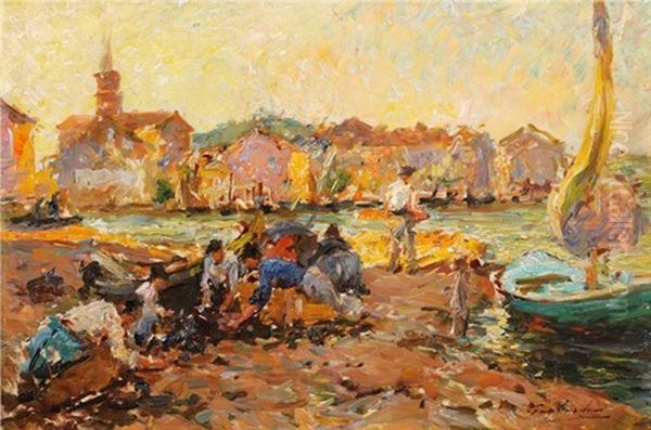 Les Martigues Oil Painting by Julien Gustave Gagliardini