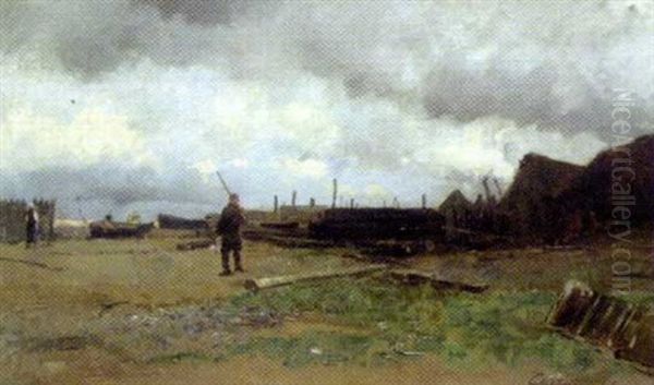 Retour De Peche Oil Painting by Julien Gustave Gagliardini