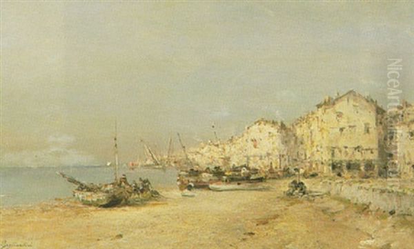 Bord De Mer En Provence Oil Painting by Julien Gustave Gagliardini