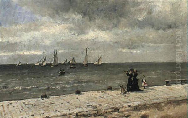 Regates A' Deauville Oil Painting by Julien Gustave Gagliardini