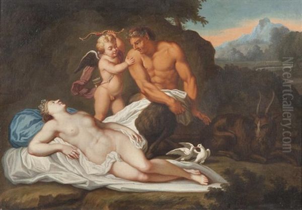 Venus Endormie Surprise Par Un Satyre by Benigne Gagneraux