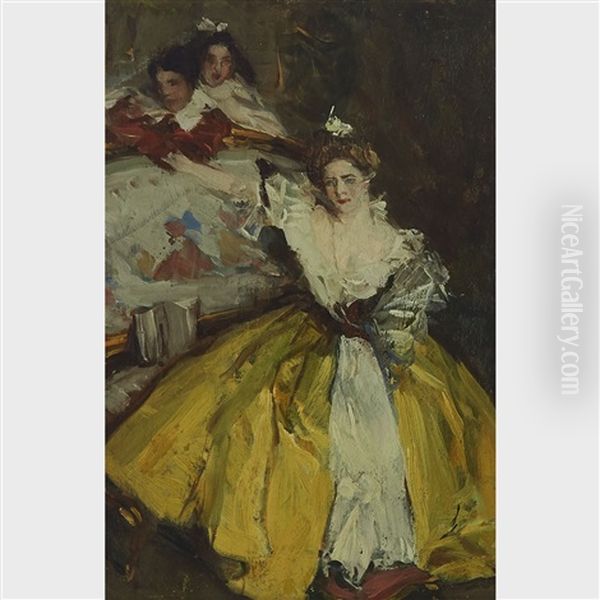 From A Portrait Of Mrs. Carl Meyer By John S. Sargent Oil Painting by Clarence Alphonse Gagnon