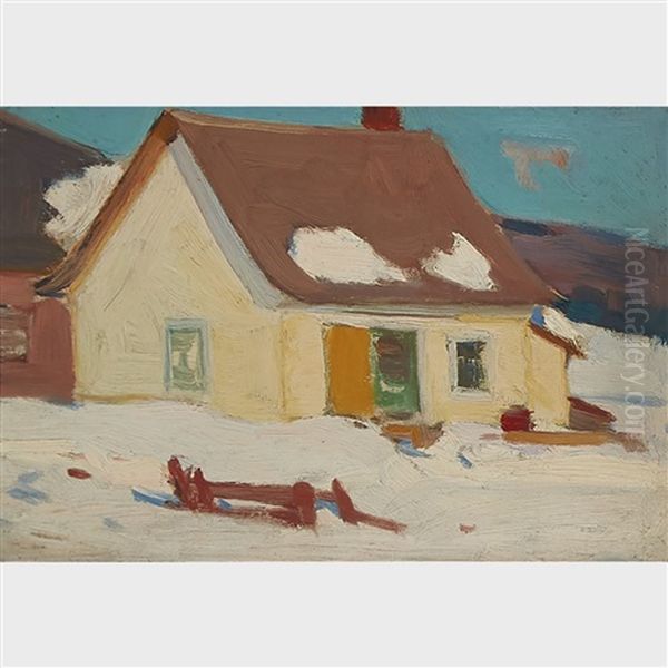 Small Farmhouse In The Hills Of Baie St. Paul, 1924 Oil Painting by Clarence Alphonse Gagnon