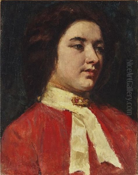 Portrait Of A Lady Oil Painting by Clarence Alphonse Gagnon