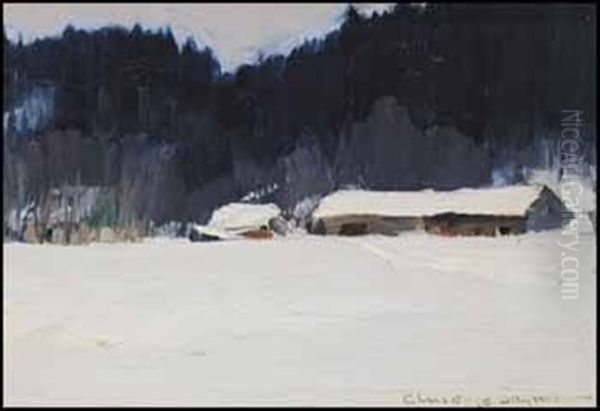 Paysage D'hiver Oil Painting by Clarence Alphonse Gagnon