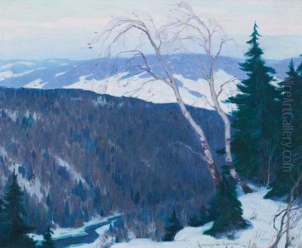 Winter Solitude Oil Painting by Clarence Alphonse Gagnon