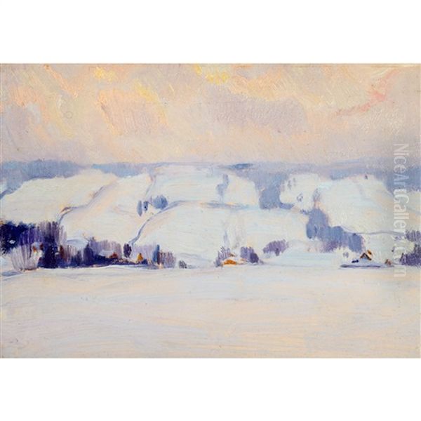 Hiver, Baie St. Paul Oil Painting by Clarence Alphonse Gagnon