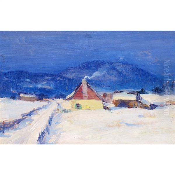 Rang St. Laurent, Baie St. Paul Oil Painting by Clarence Alphonse Gagnon