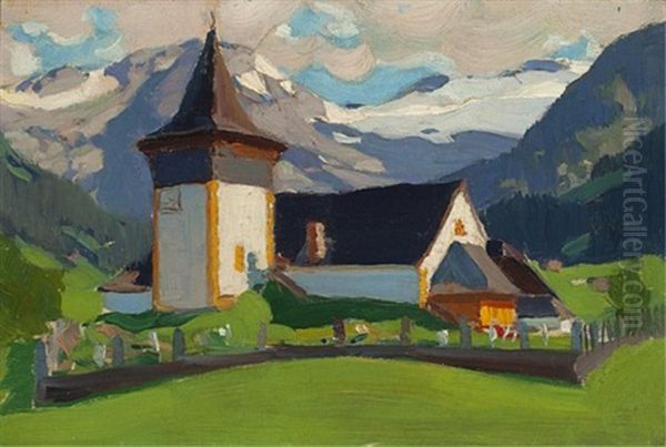 Lauenen, Switzerland Oil Painting by Clarence Alphonse Gagnon