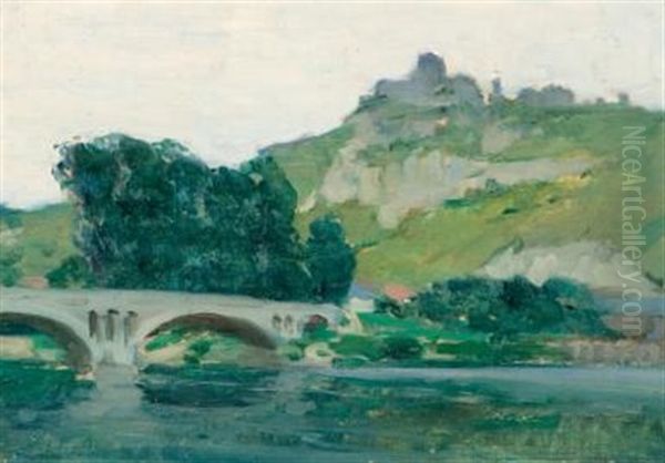 Chateau Gaillard, Les Andelys, France Oil Painting by Clarence Alphonse Gagnon