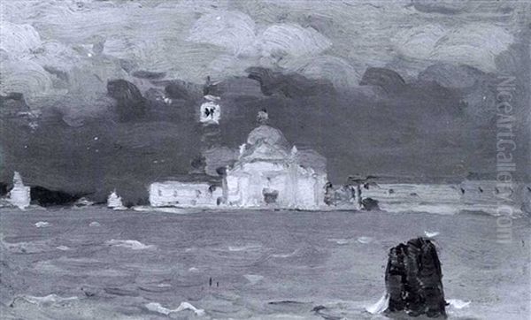 San Giorgio (temps Gris) Venice Oil Painting by Clarence Alphonse Gagnon