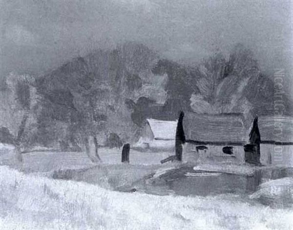 Farmstead, Autumn Oil Painting by Clarence Alphonse Gagnon