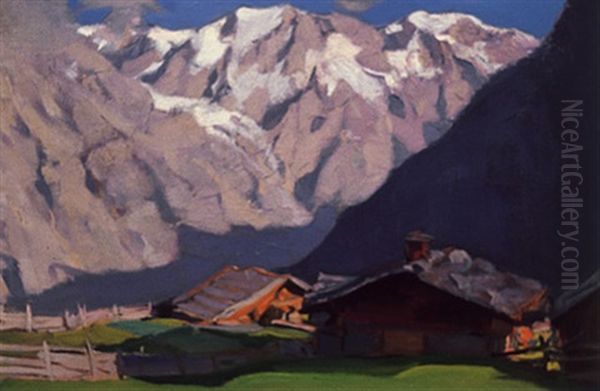 In The Alps Oil Painting by Clarence Alphonse Gagnon