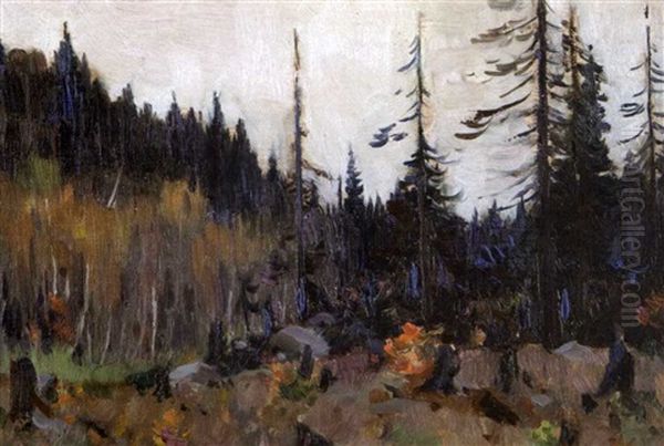 Autumn Charlevoix Oil Painting by Clarence Alphonse Gagnon