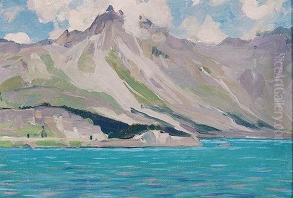 Engadine, Suisse Oil Painting by Clarence Alphonse Gagnon