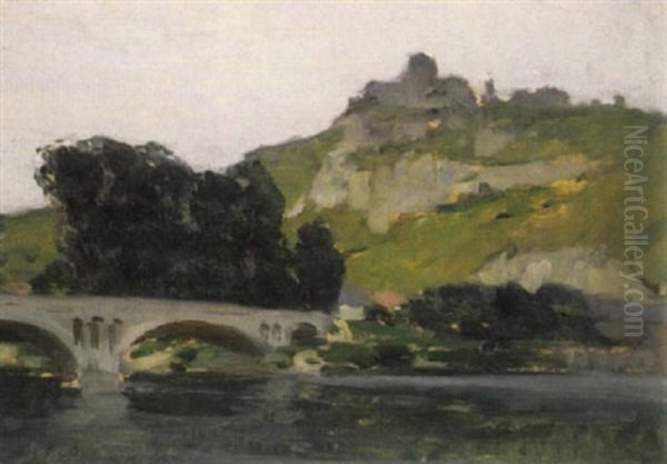 Chateau Gaillard, Les Andelys, France Oil Painting by Clarence Alphonse Gagnon