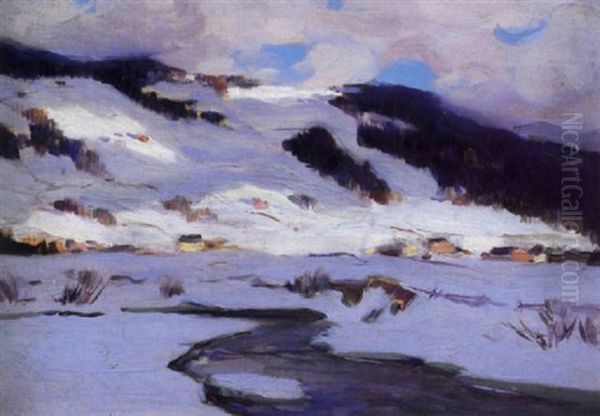 Soleil & Ombre, Baie St. Paul Oil Painting by Clarence Alphonse Gagnon