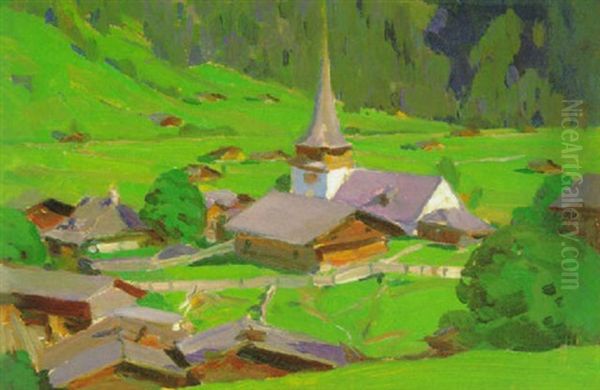 L'eglise De Goteig, Suisse Oil Painting by Clarence Alphonse Gagnon