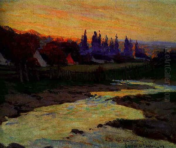 Autumn Evening, Baie St. Paul Oil Painting by Clarence Alphonse Gagnon