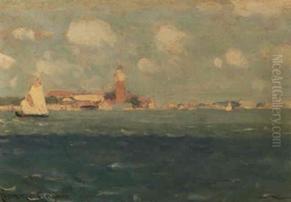 Venetian View Oil Painting by Clarence Alphonse Gagnon