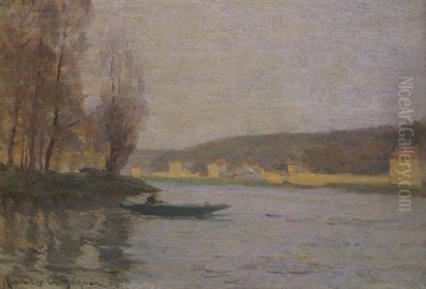 Le Long A Moret Oil Painting by Clarence Alphonse Gagnon