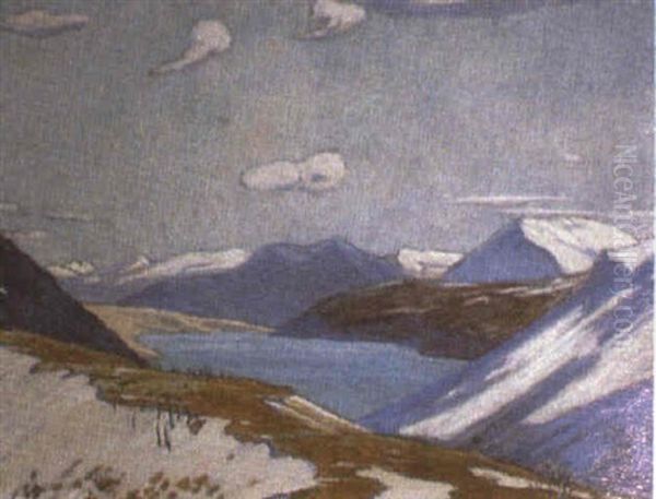 Lake In The Mountains Oil Painting by Clarence Alphonse Gagnon