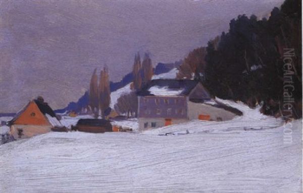 Moulin A Baie St. Paul Oil Painting by Clarence Alphonse Gagnon