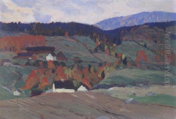 Collines De Baie St. Paul, Que. Oil Painting by Clarence Alphonse Gagnon