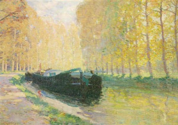 Le Canal Du Loing, Moret Oil Painting by Clarence Alphonse Gagnon