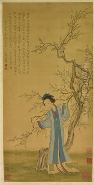 Gai Qi (1773-1828) Lady Oil Painting by  Gai Qi