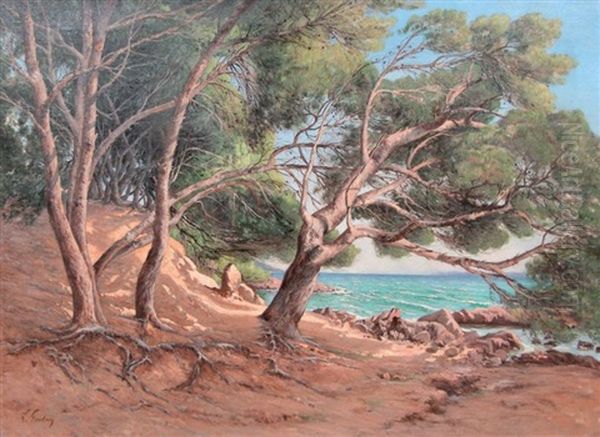 Paysage Mediterraneen Aux Grands Pins Oil Painting by Louis Gaidan