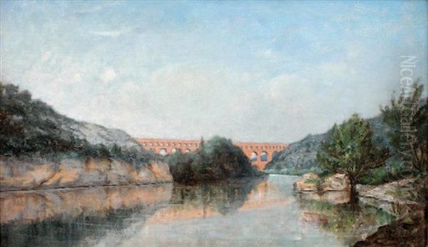 Le Pont Du Gard Oil Painting by Louis Gaidan